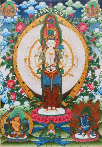 Avalokiteśvara with 1000 hands, 11 faces