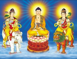Samantabhadra, Śākyamuni, Mañjuśrī